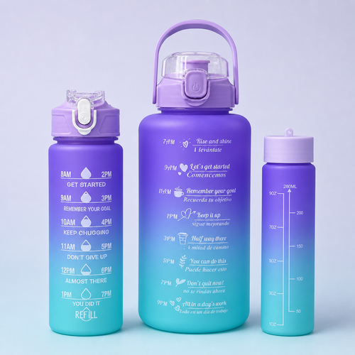 Bottles 3-in-1 shaker set Purple Turquoise - complete set