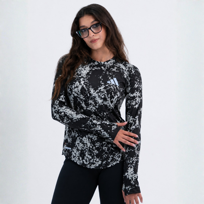 women round long sleeve printed