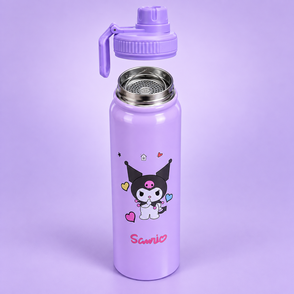 Kuromi Lavender Stainless Steel Bottle 800ml