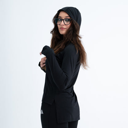 hooded long back dri-fit