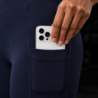 high waist length Leggings pocket