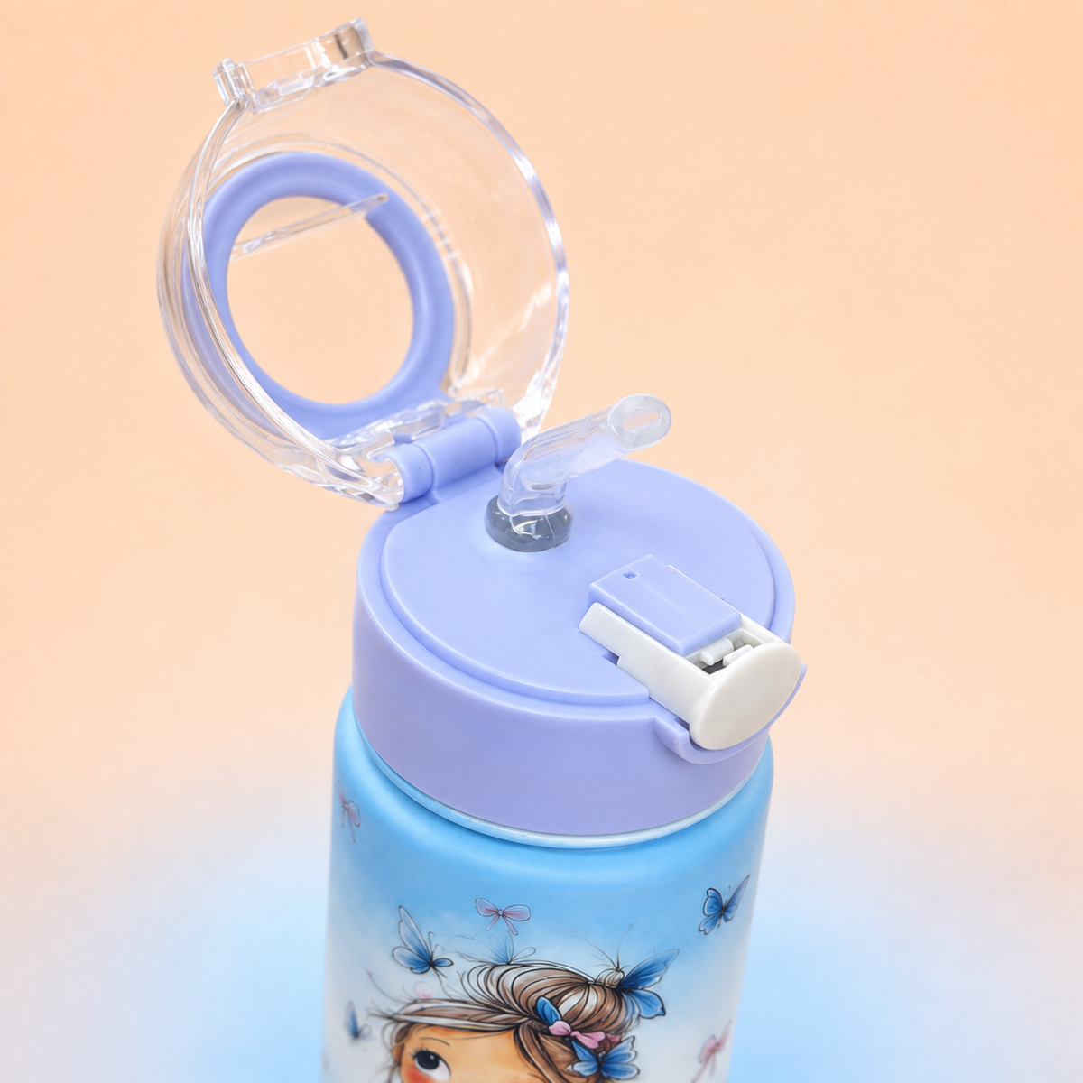 Baby Girl Shaker 800ml Baby Blue open lid