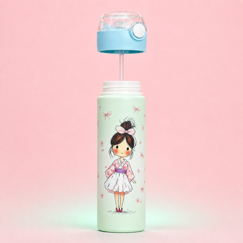 Baby Girl Shaker 800ml Mint Green straw and lid