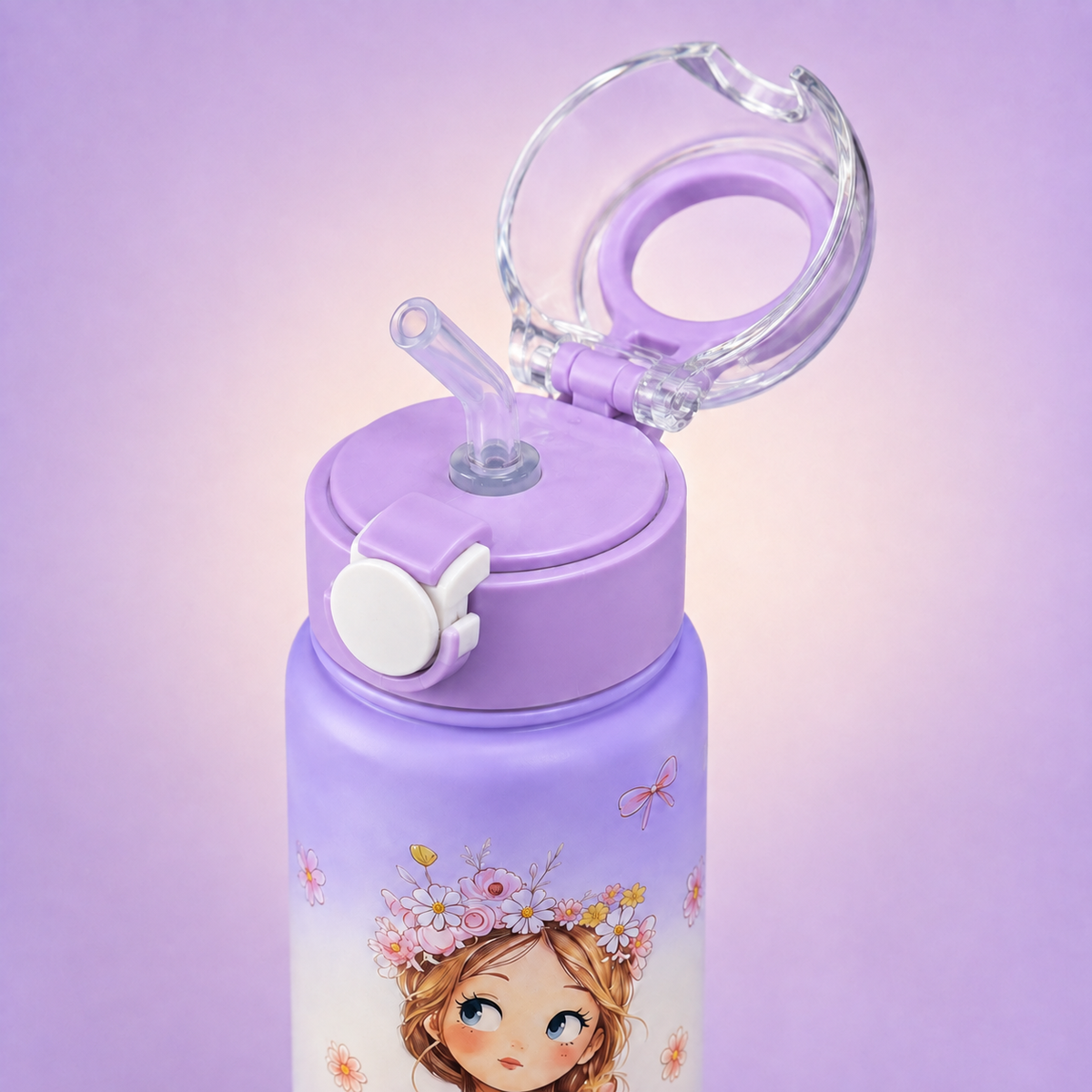 Baby Girl Shaker 800ml Purple open lid