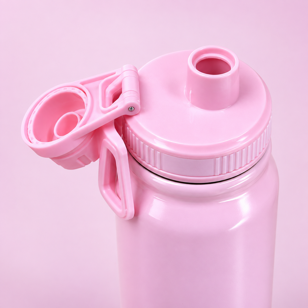 Hello Kitty Pink Stainless Steel Bottle 800ml drinking spout detail