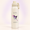 Kuromi Beige Stainless Steel Bottle 800ml front view