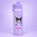 Kuromi Lavender Stainless Steel Bottle 800ml front view