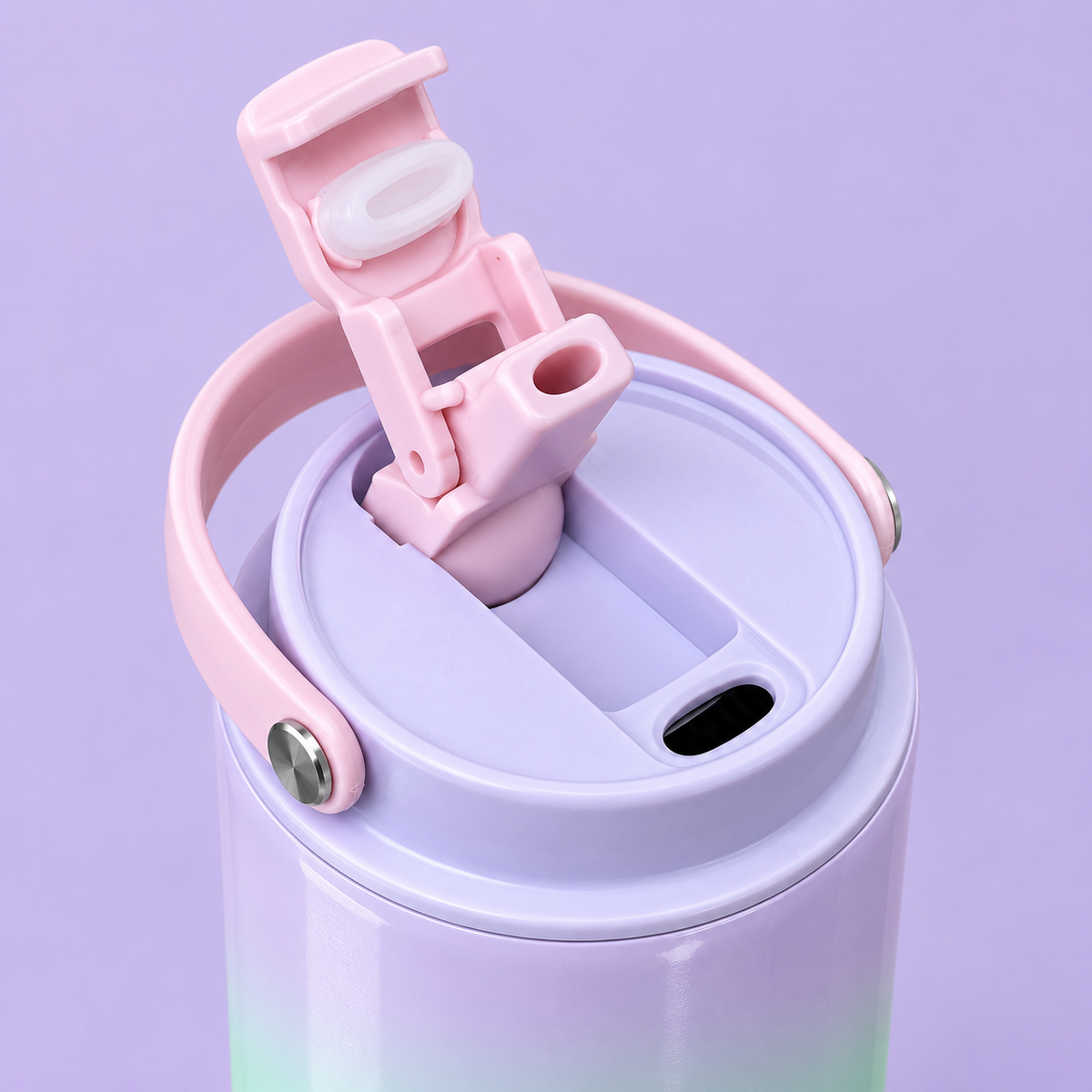 Labubu 900ml Lavender Turquoise Friends bottle open drinking spout
