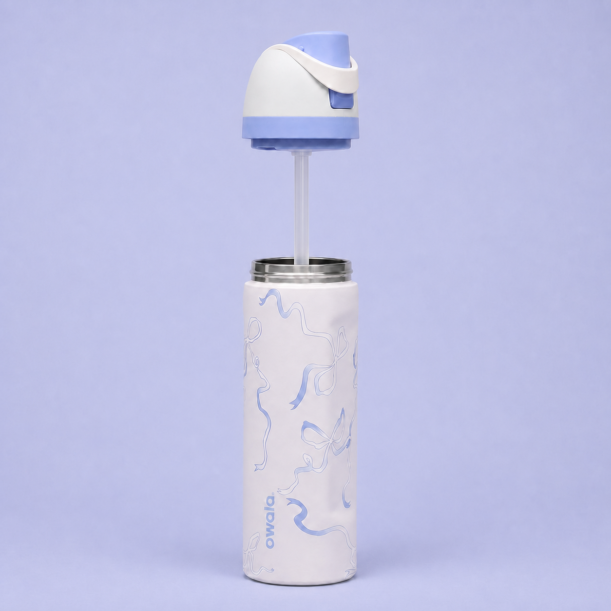 Owala FreeSip 710ml Blue Ribbons removable straw and lid
