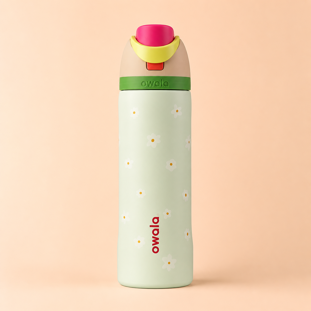 Owala FreeSip 710ml Daisy Pop bottle front view