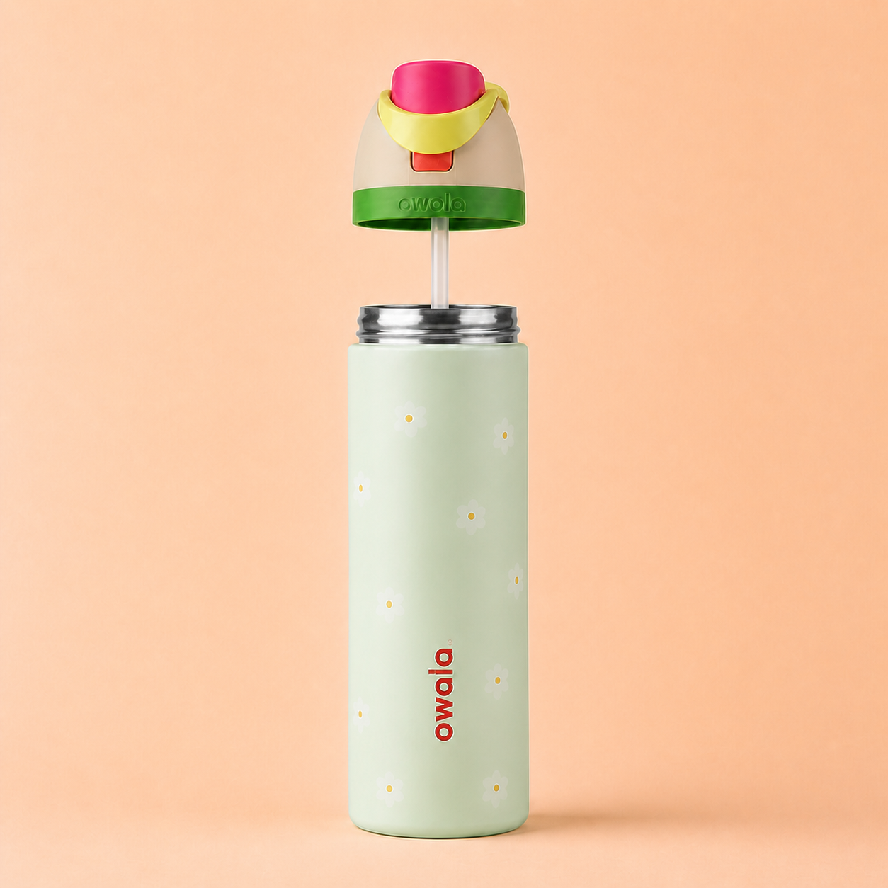 Owala FreeSip 710ml Daisy Pop removable straw and lid