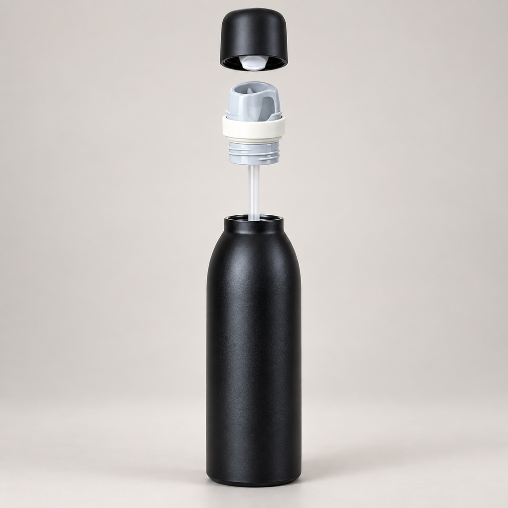 Owala FreeSip 550ml Black bottle lid and straw parts