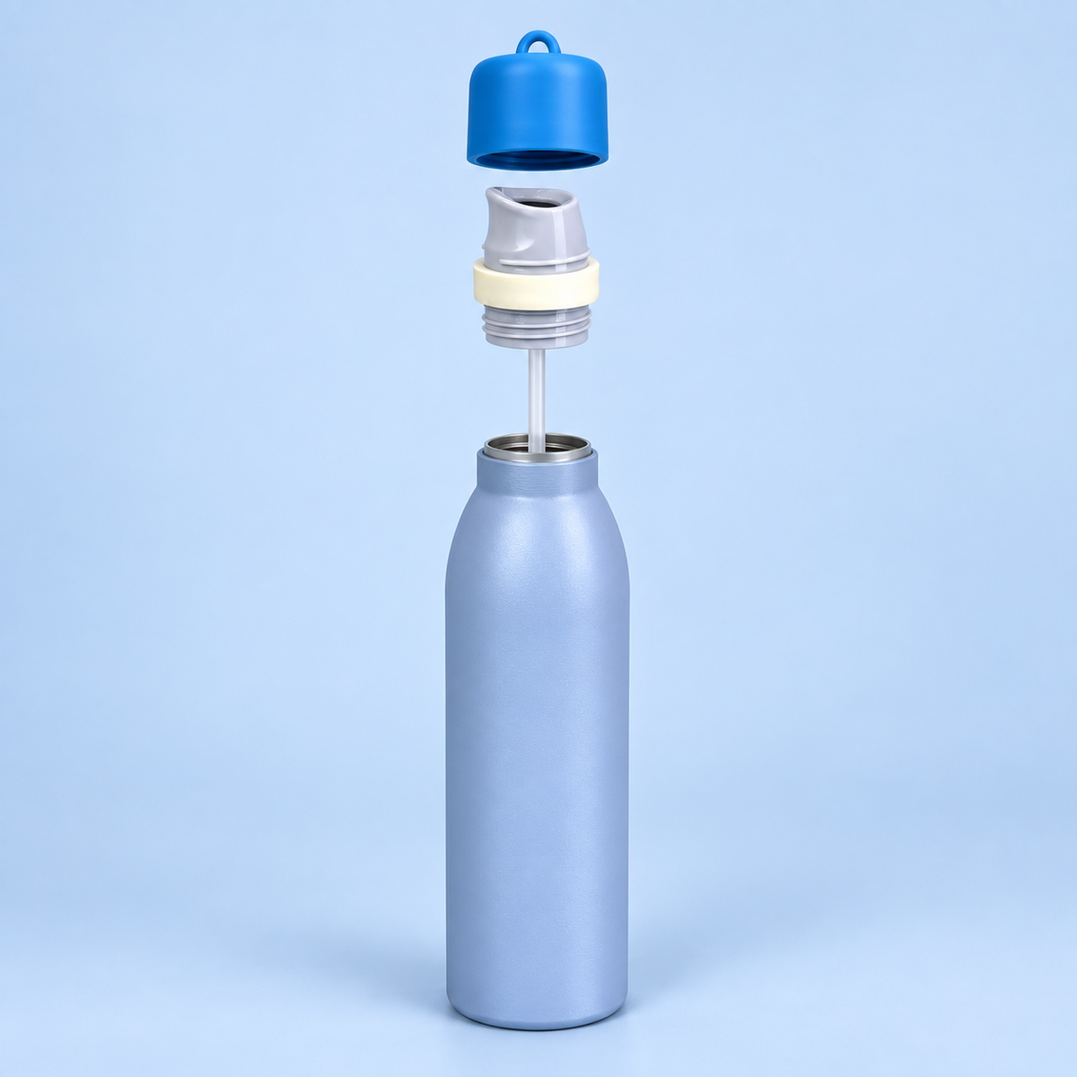 Owala FreeSip 550ml Blue bottle lid and straw parts