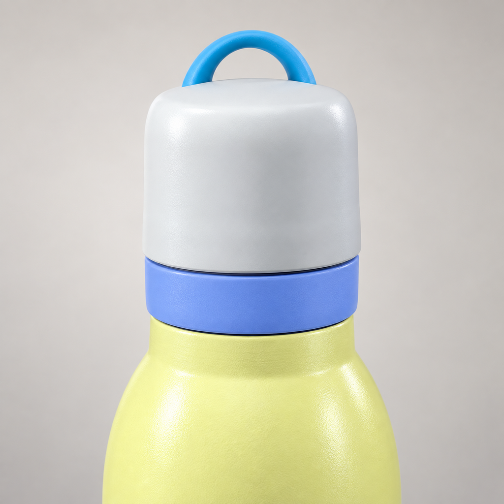 Owala FreeSip 550ml Yellow bottle lid and carry loop
