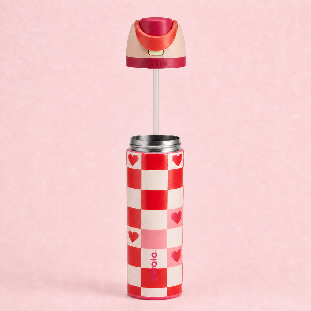 Owala FreeSip 710ml Love Check removable straw and lid