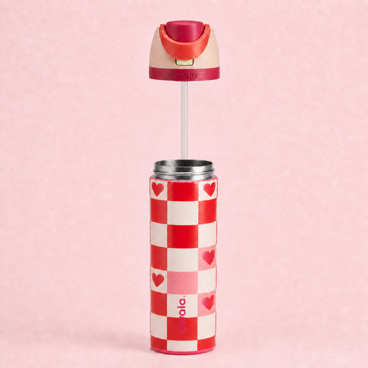 Owala FreeSip 710ml Love Check removable straw and lid