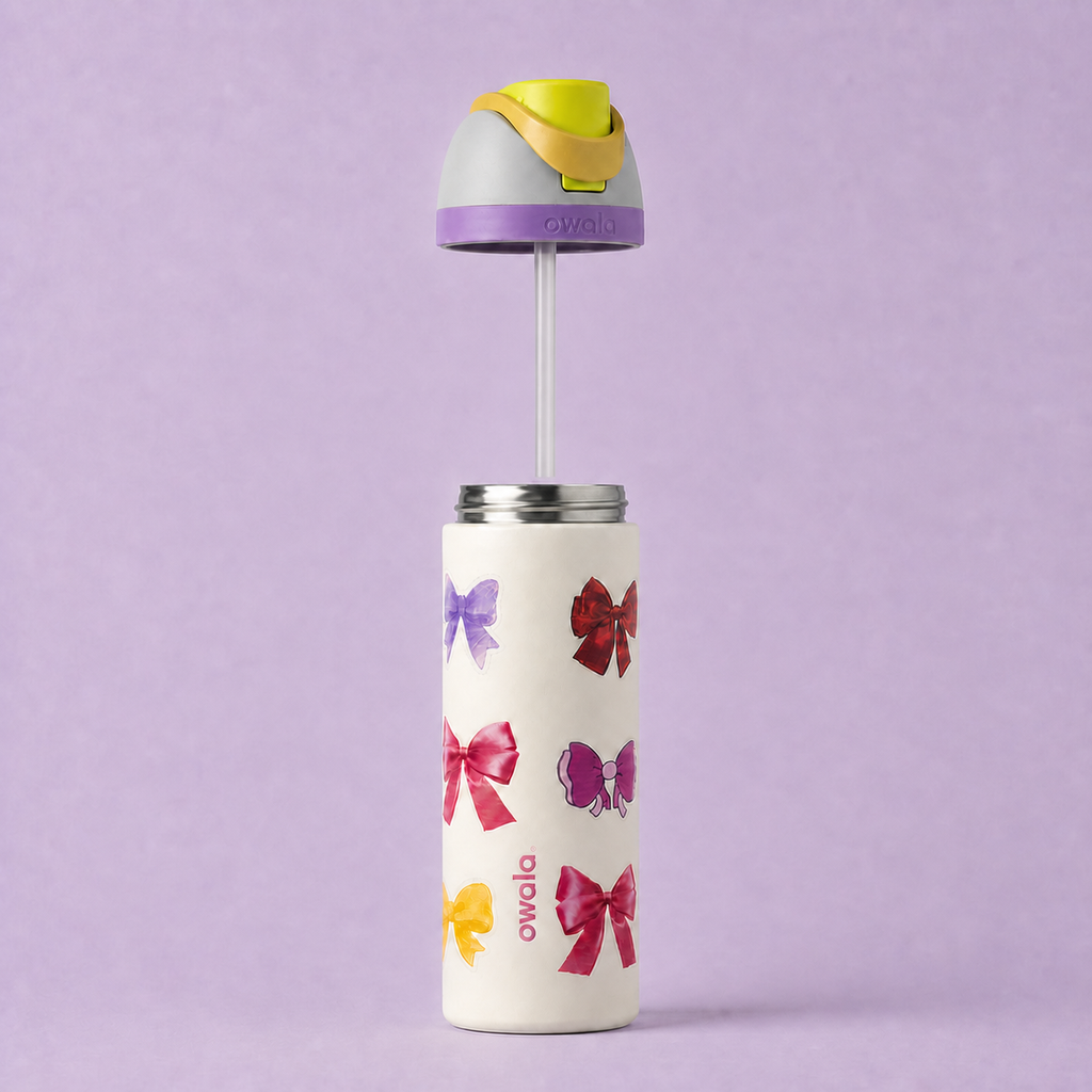 Owala FreeSip 710ml Pretty in Bows removable straw and lid