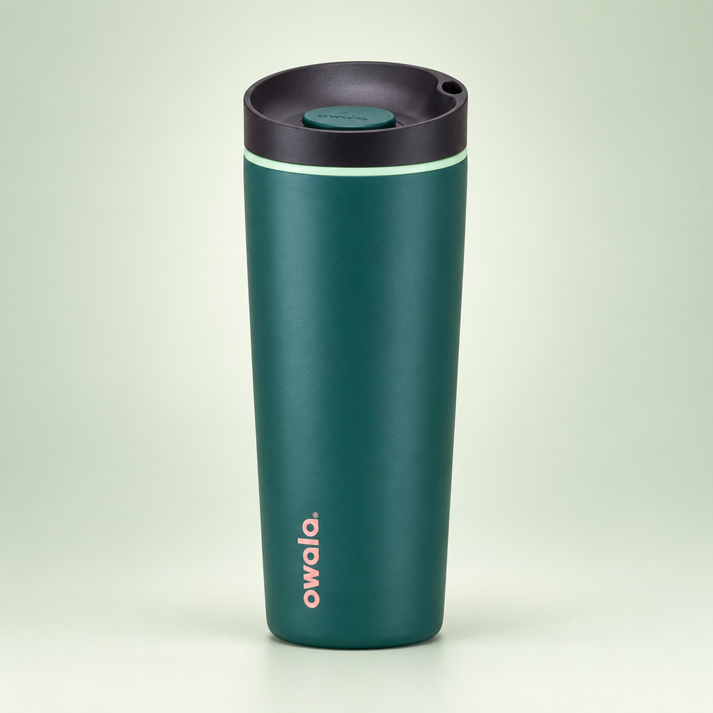 Owala SmoothSip Slider 590ml Dark Green front view