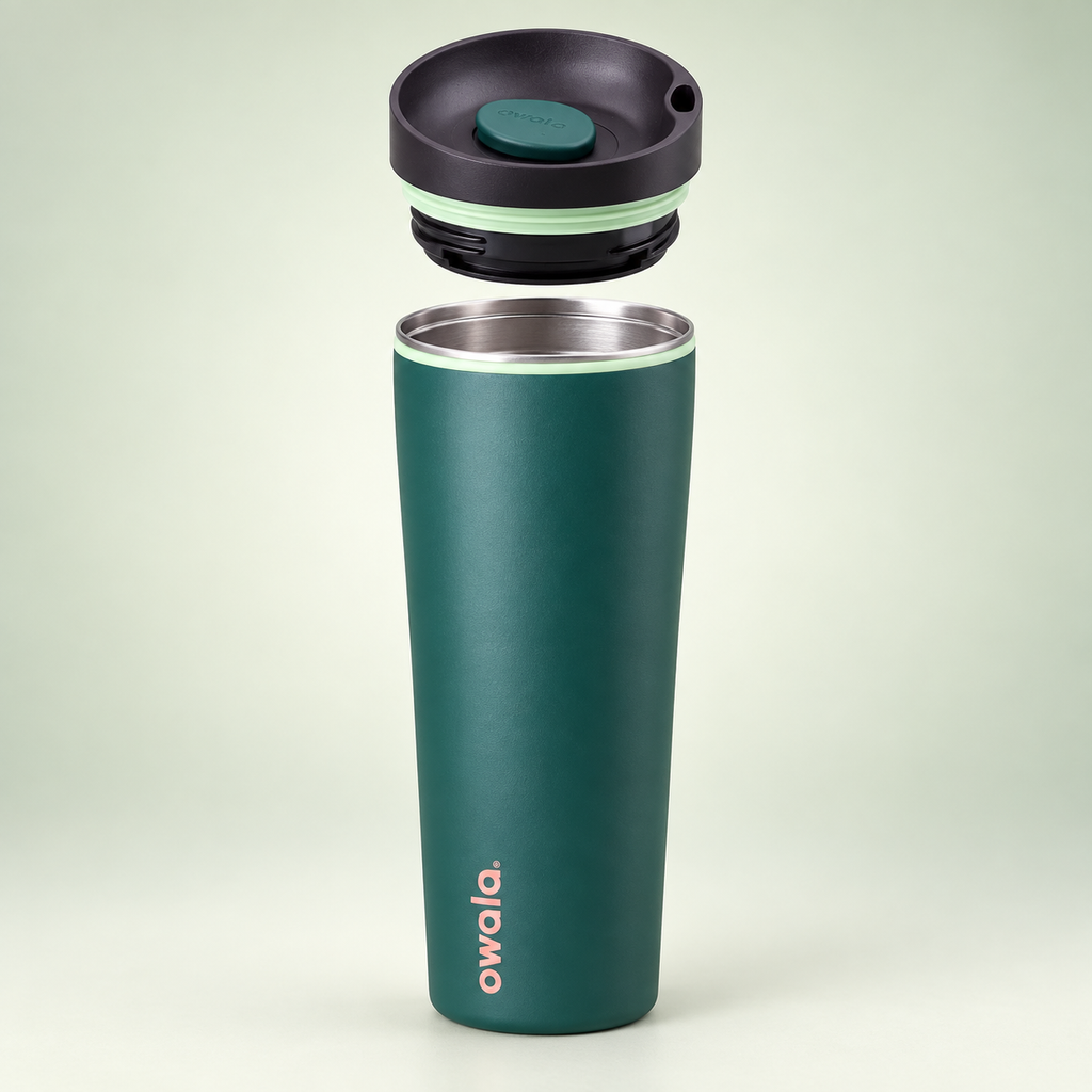 Owala SmoothSip Slider 590ml Dark Green open cup