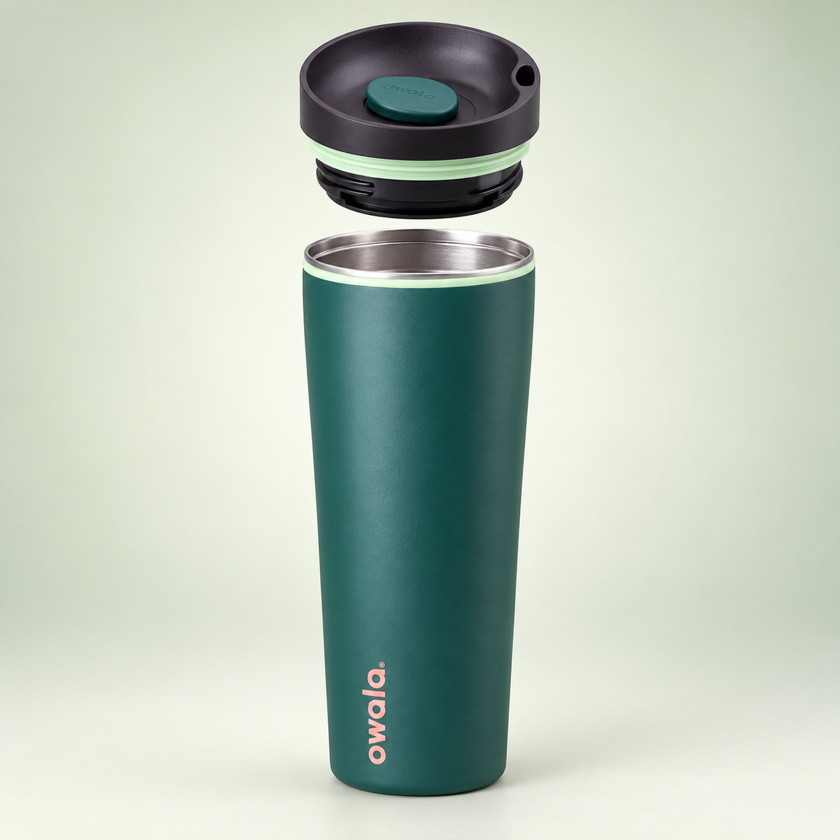 Owala SmoothSip Slider 590ml Dark Green open cup