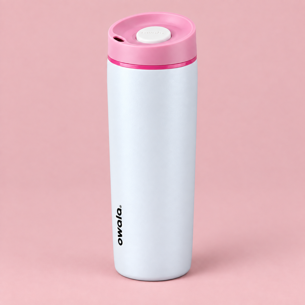 Owala SmoothSip Slider 590ml White angled view
