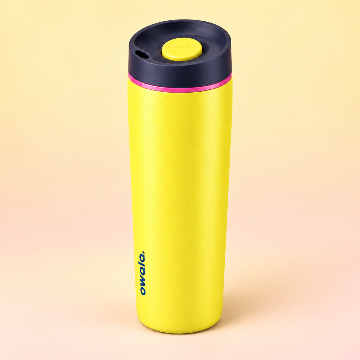 Owala SmoothSip Slider 590ml Yellow angled view