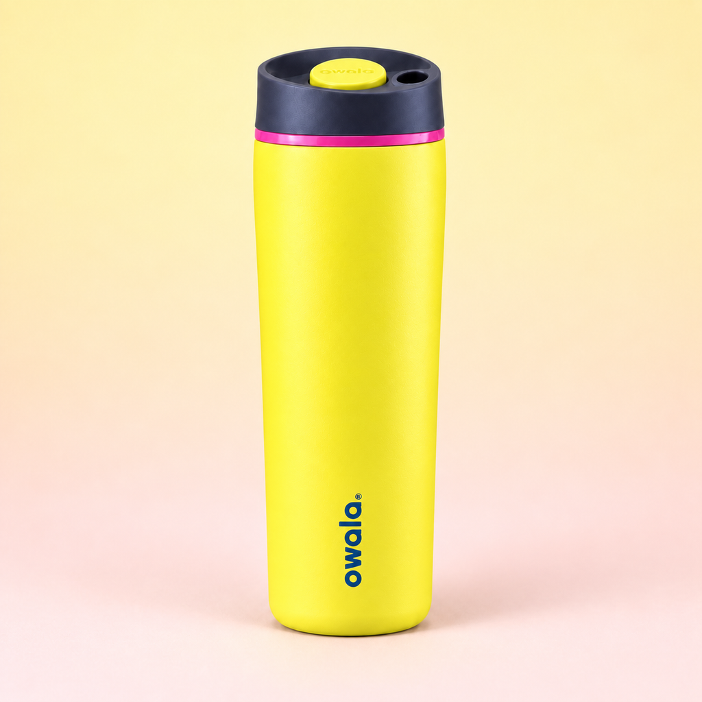 Owala SmoothSip Slider 590ml Yellow front view